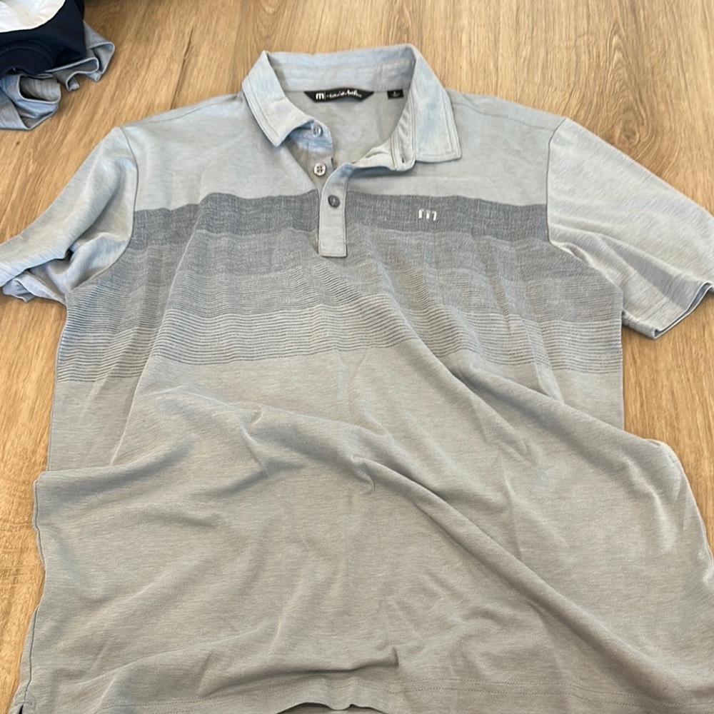 Travis Mathew Gray Polo Shirt Classic Design